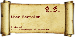 Uher Bertalan névjegykártya