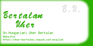 bertalan uher business card